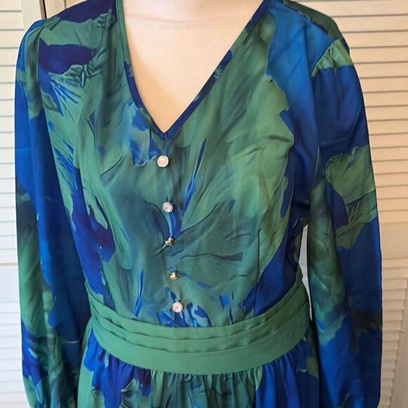 SHEIN Womens Maxi Dress, size Large, Blue and Green, Dressy - Picture 2 of 6